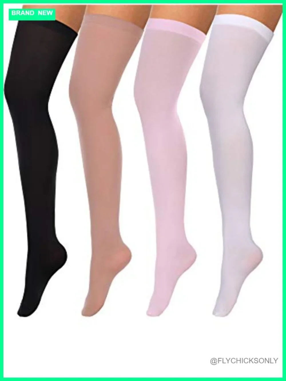 Set of 4 Silk Thigh High Stockings Over Knee Sheer Tights Cosplay